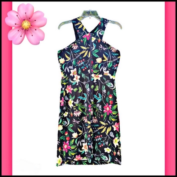 SAM EDELMAN BLACK TROPICAL PRINTED SHEATH DRESS - Picture 3 of 8